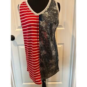 NWT Sunshine & Rodeos Patriotic Sequin Tank Top - Size Small